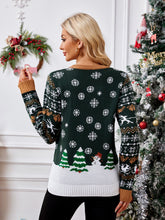 Load image into Gallery viewer, Graphic Round Neck Long Sleeve Sweater
