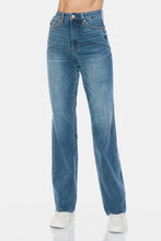 Load image into Gallery viewer, Judy Blue Tummy Control Cut Raw Hem Straight Jeans
