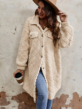 Load image into Gallery viewer, Fuzzy Button Up Dropped Shoulder Long Sleeve Coat
