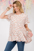 Load image into Gallery viewer, Floral Ruffled Short Sleeve Blouse
