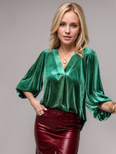 Load image into Gallery viewer, V-Neck Three-Quarter Sleeve Blouse (multiple color options)
