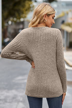 Load image into Gallery viewer, Ribbed Half Button Long Sleeve Knit Top (multiple color options)
