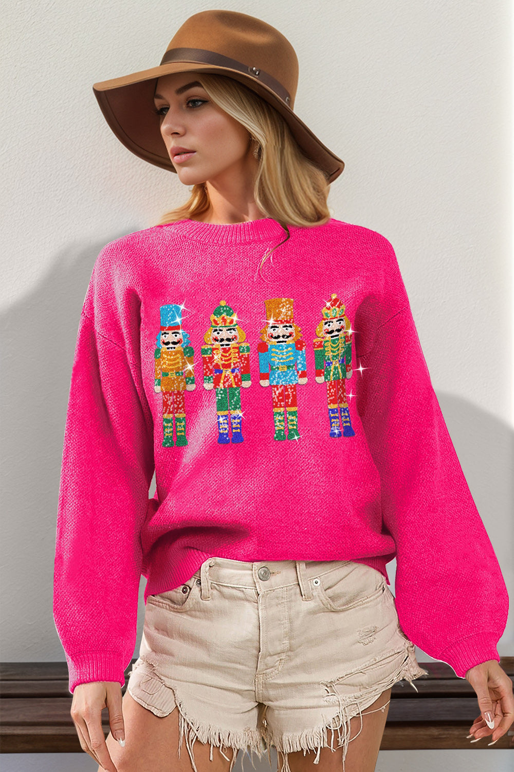 Sequin Nutcracker Long Sleeve Sweater (multiple color options)