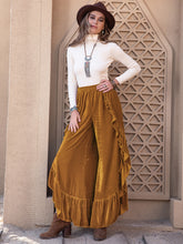 Load image into Gallery viewer, Slit Ruffled Wide Leg Pants (multiple color options)
