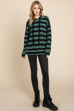 Load image into Gallery viewer, Drawstring Striped Dropped Shoulder Hoodie
