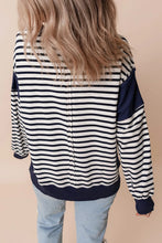 Load image into Gallery viewer, Striped Round Neck Long Sleeve Sweatshirt
