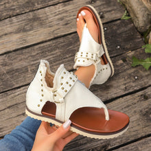 Load image into Gallery viewer, Studded Raw Hem Flat Sandals (multiple color options)
