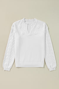 Daisy Notched Long Sleeve Sweater (multiple color options)