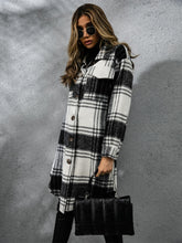 Load image into Gallery viewer, Plaid Collared Neck Long Sleeve Coat (multiple color options)
