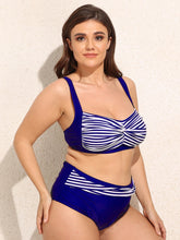 Load image into Gallery viewer, Striped Sensation Adjustable Strap Two-Piece Swim Set (multiple color options)
