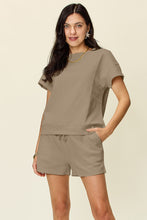 Load image into Gallery viewer, Texture Short Sleeve Top and Drawstring Shorts Set (multiple color options)
