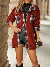 Load image into Gallery viewer, Plaid Contrast Dropped Shoulder Coat (multiple color options)
