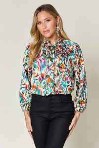 Printed Button Up Long Sleeve Shirt (multiple color options)