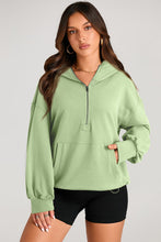 Load image into Gallery viewer, Pocketed Half Zip Long Sleeve Hoodie (multiple color options)
