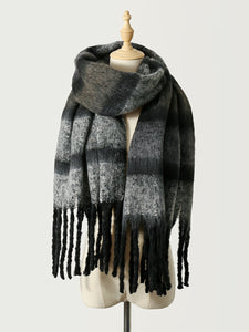 Fringe Color Block Polyester Scarf (multiple color options)