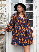 Load image into Gallery viewer, Floral V-Neck Balloon Sleeve Dress
