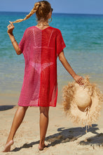 Load image into Gallery viewer, Openwork Contrast Slit Knit Cover Up (multiple color options)
