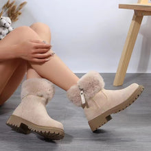 Load image into Gallery viewer, Suede Faux Fur Boots with Side Zipper (multiple color options)
