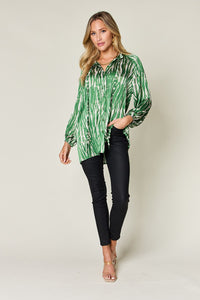 Printed Button Up Long Sleeve Shirt (multiple color options)