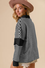 Load image into Gallery viewer, Striped Contrast Long Sleeve Knit Top
