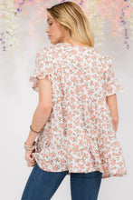 Load image into Gallery viewer, Floral Ruffled Short Sleeve Blouse
