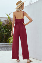 Load image into Gallery viewer, V-Neck Spaghetti Strap Wide Leg Jumpsuit (2 color options)
