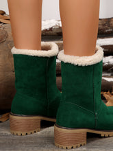 Load image into Gallery viewer, Thermal Fuzzy Block Heel Boots (multiple color options)
