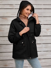 Load image into Gallery viewer, Drawstring Long Sleeve Hooded Jacket (multiple color options)
