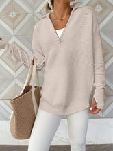 Load image into Gallery viewer, Half Zip Long Sleeve Knit Top
