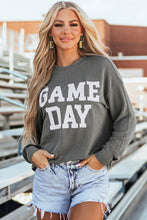 Load image into Gallery viewer, GAME DAY Striped Round Neck Long Sleeve Top
