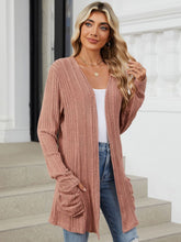 Load image into Gallery viewer, Pocketed Open Front Long Sleeve Cardigan (multiple color options)
