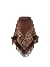 Load image into Gallery viewer, Fringe Geometric Cape Sleeve Poncho (multiple color options)
