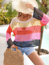 Load image into Gallery viewer, Color Block Openwork Boat Neck Cover Up (multiple color options)
