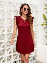 Load image into Gallery viewer, Ruffled Round Neck Mini Dress (multiple color options)

