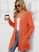 Load image into Gallery viewer, Pocketed Open Front Long Sleeve Cardigan (multiple color options)
