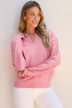 Load image into Gallery viewer, Daisy Notched Long Sleeve Sweater (multiple color options)
