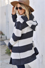 Load image into Gallery viewer, Contrast Stripes Open Front Long Sleeve Cardigan
