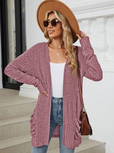 Load image into Gallery viewer, Pocketed Open Front Long Sleeve Cardigan (multiple color options)
