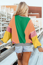 Load image into Gallery viewer, Color Block Round Neck Long Sleeve Top (multiple color options)
