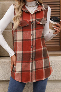 Plaid Button Up Vest (multiple color options)