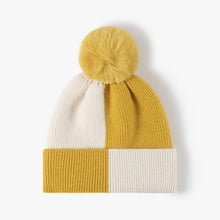 Load image into Gallery viewer, Color Block Knit Hat with Pom-pom (multiple color options)
