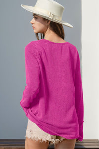 Notched Thumbhole Long Sleeve Top (multiple color options)