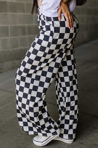 Checkered Wide Leg Pants (2 color options)