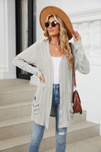 Load image into Gallery viewer, Pocketed Open Front Long Sleeve Cardigan (multiple color options)
