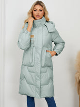 Load image into Gallery viewer, Long Sleeve Longline Hooded Winter Coat (multiple color options)
