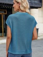 Load image into Gallery viewer, Exposed Seam Round Neck Short Sleeve Sweater (multiple color options)
