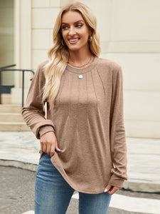 Round Neck Long Sleeve Top (multiple color options)