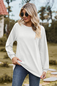 Round Neck Raglan Sleeve Top (multiple color options)