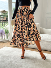 Load image into Gallery viewer, Floral Elastic Waist Midi Skirt
