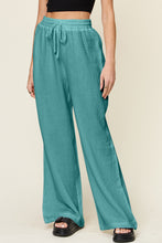 Load image into Gallery viewer, Texture Drawstring Wide Leg Pants (multiple color options)
